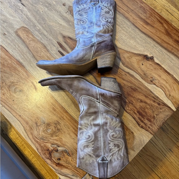 Browns ,Italy leather Western Cowboy Boots size 40 in great condition - Picture 4 of 14